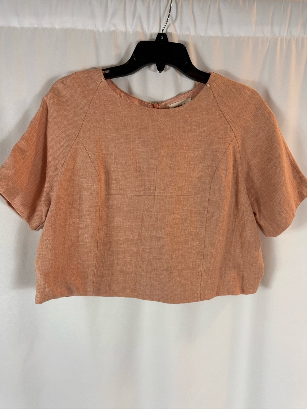 NWT Everly Peach Short-Sleeve Cropped Boxy Top size: L